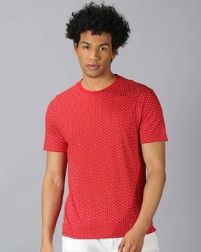 micro printed regular fit t-shirt