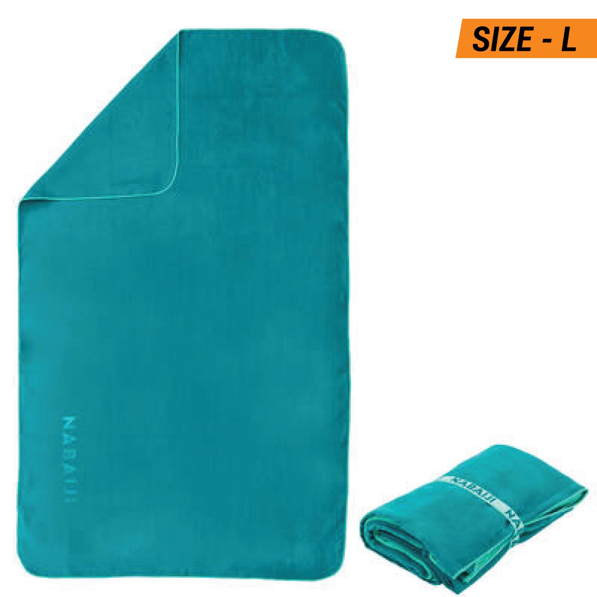 microfiber towel size l 80 x 130 cm green