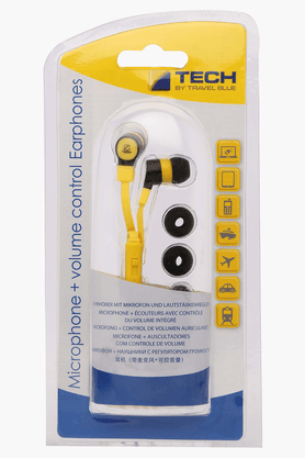 microphone + volume control earphone - yellow