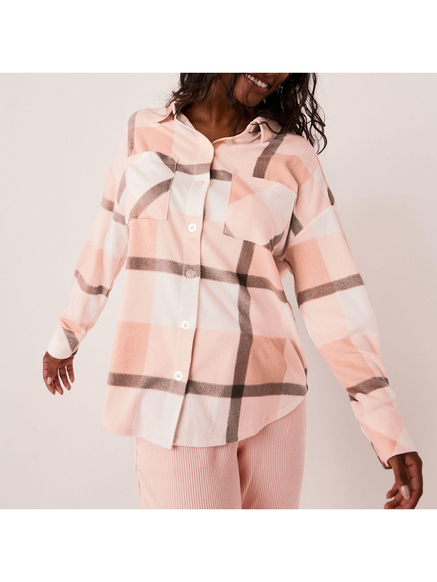 micropolar plaid overshirt