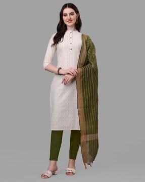 microprint cotton straight kurta set