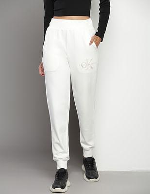 mid rise brand embroidered joggers