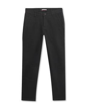 mid rise flat-front trousers
