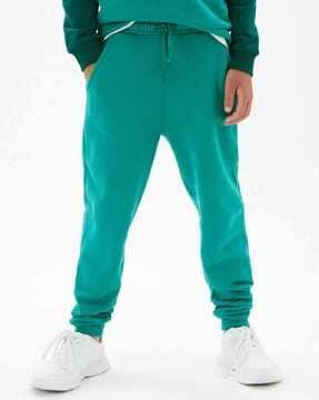 mid rise joggers with drawstrings