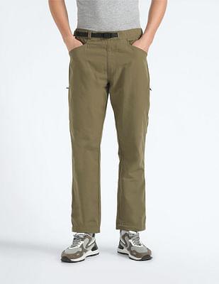 mid rise patterned cargo trousers