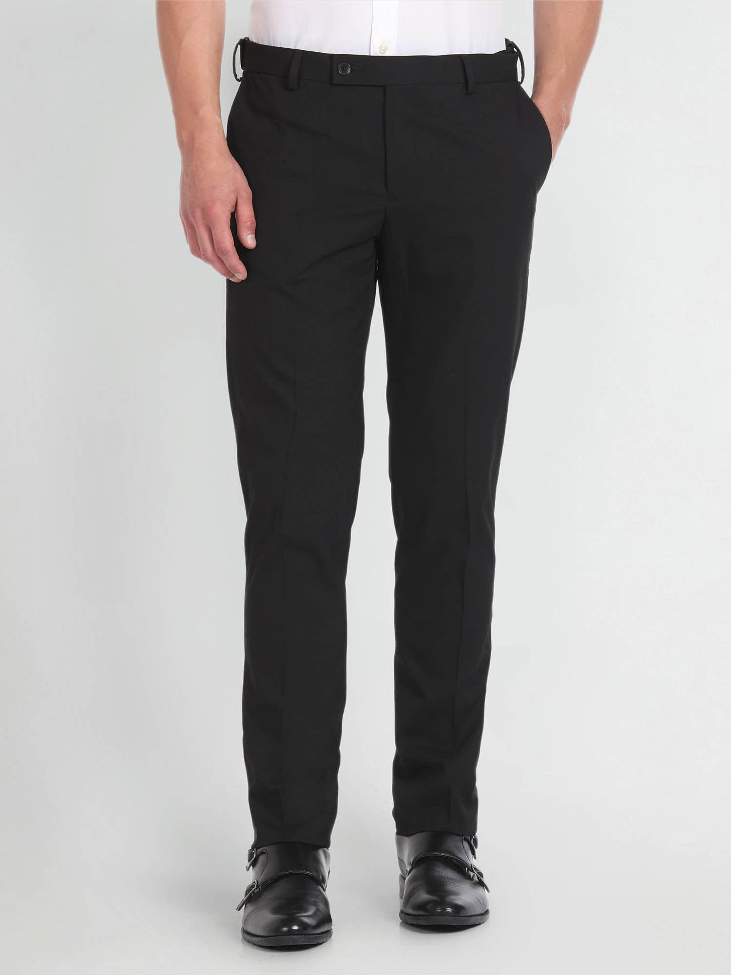 mid rise patterned formal trousers