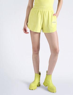 mid rise towelling shorts