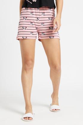mid thigh cotton casual wear shorts - coral