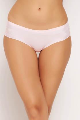 mid waist seamless laser-cut hipster panty in soft pink - pink