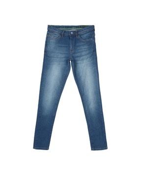 mid wash skinny fit jeans