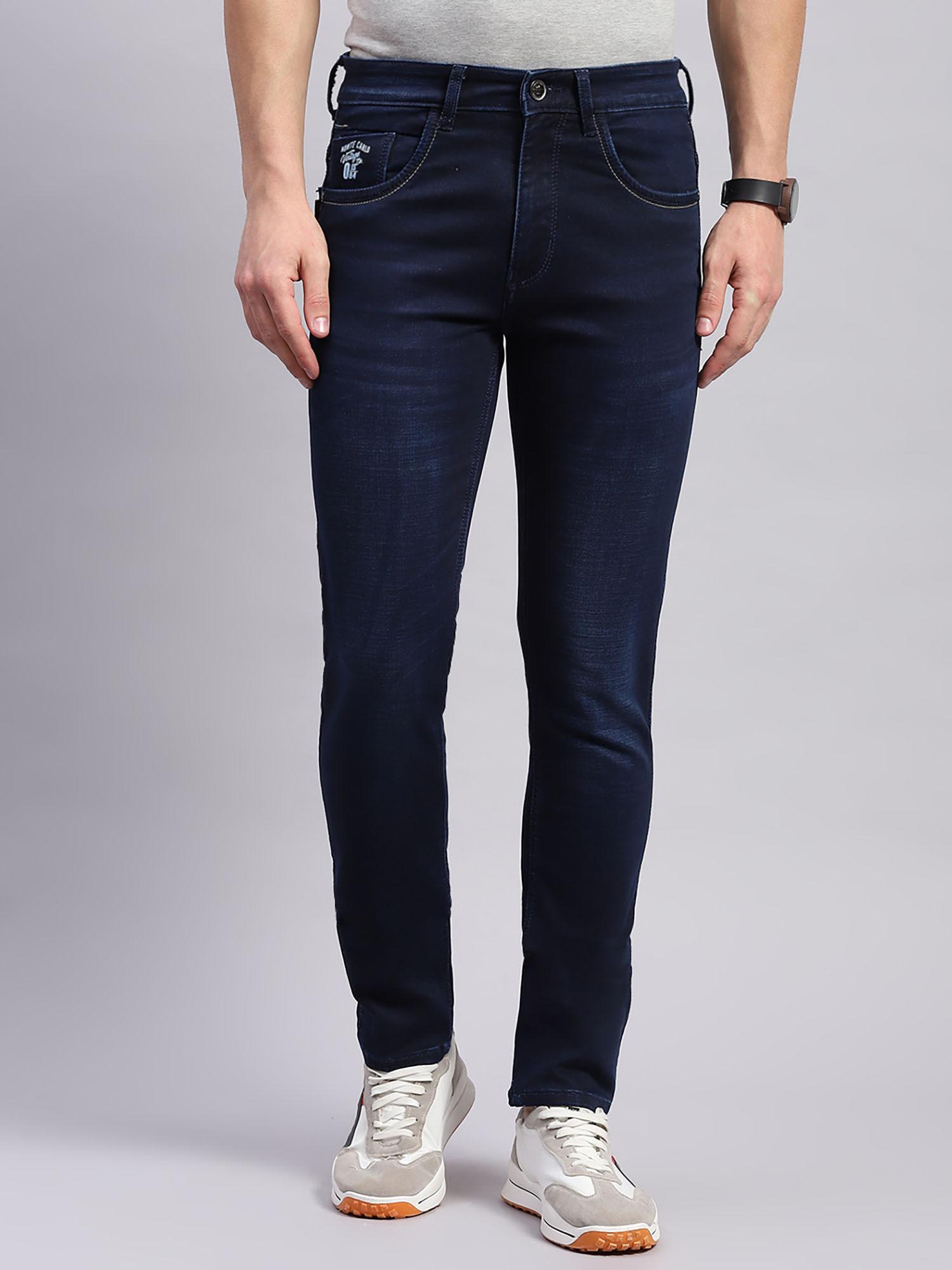 mid blue light wash skinny fit denim