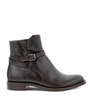 mid-calf boots with side-zip closure
