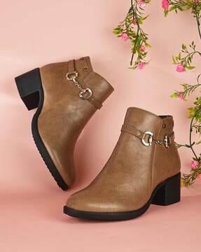 mid-calf boots with synthetic upper