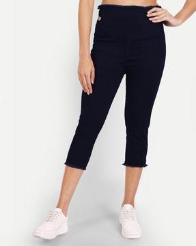 mid calf length skinny fit capris