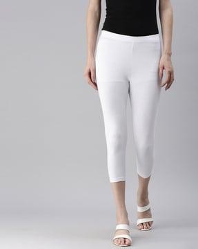 mid-calf length solid leggings