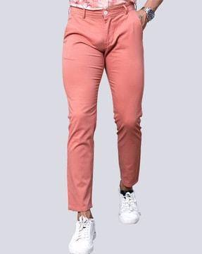 mid-rise ankle-length pants