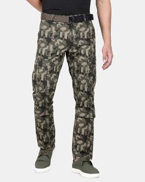 mid-rise camouflage cargo pants