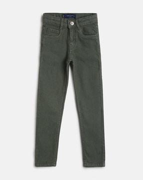 mid-rise flat front trousers