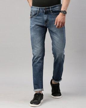 mid-rise full length jeans