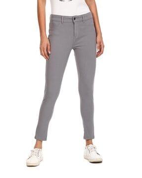 mid-rise jeggings with insert pockets