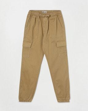 mid-rise joggers with cargo pockets