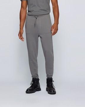 mid-rise joggers with elasticated drawstring waist