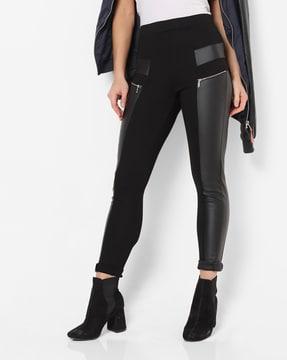 mid-rise panelled jeggings