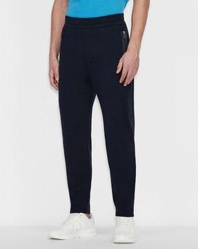 mid-rise pants with brand print