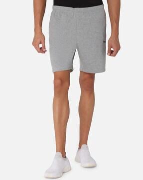 mid-rise regular fit shorts