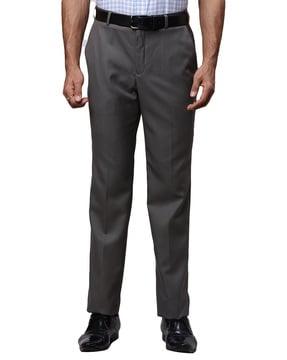 mid-rise single-pleat trousers with insert pockets