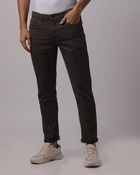 mid-rise slim tapered jeans