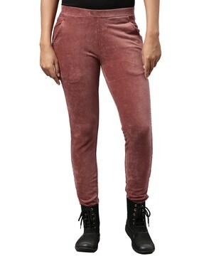 mid-rise straight corduroy jeggings