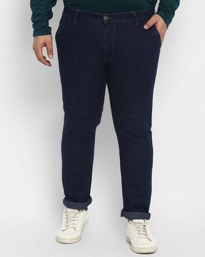 mid-rise straight denim jeans