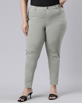 mid-rise straight fit jeggings