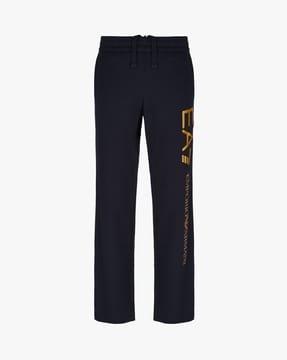 mid-rise track pants with drawstrings