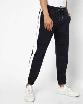 mid-rise track pants with elasticated drawstring waist