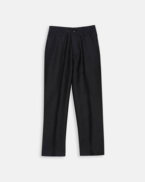 mid-rise trousers with elasticated waistband