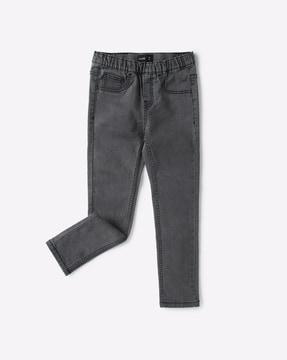 mid-rise washed jeggings