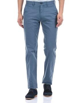mid-rise  slim fit trousers