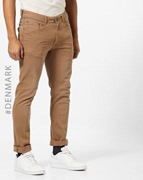mid-rise 5-pocket trousers