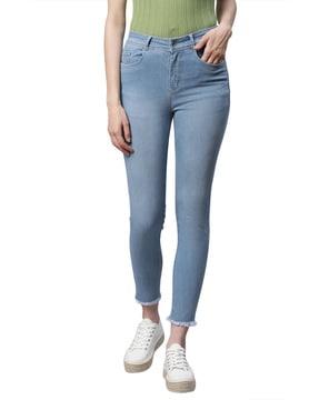 mid rise ankle length jeans