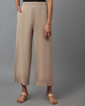mid-rise ankle-length palazzos