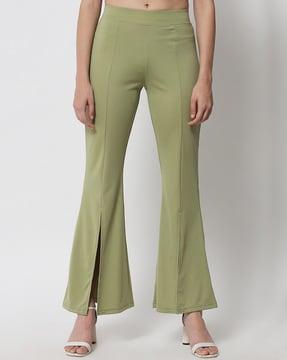 mid-rise ankle-length pants