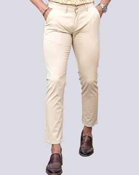 mid-rise ankle-length pants