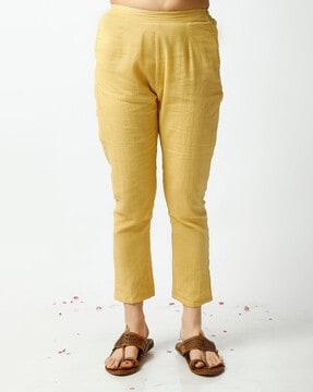 mid-rise ankle length pants