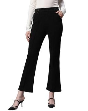 mid-rise ankle-length trousers