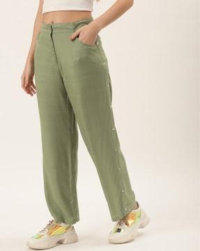 mid-rise ankle-length trousers