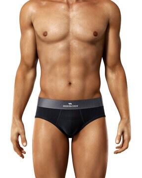 mid-rise brand elasticated waist briefs