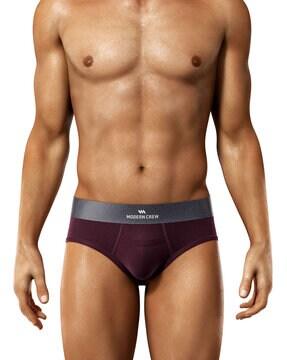 mid-rise brand elasticated waist briefs