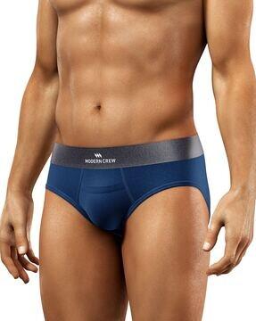 mid-rise brand elasticated waist briefs